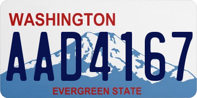 WA license plate AAD4167