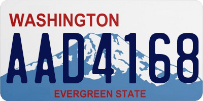 WA license plate AAD4168