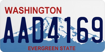 WA license plate AAD4169