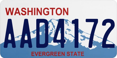 WA license plate AAD4172