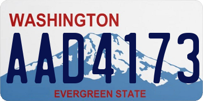 WA license plate AAD4173