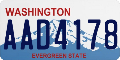 WA license plate AAD4178