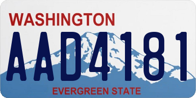 WA license plate AAD4181