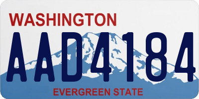 WA license plate AAD4184