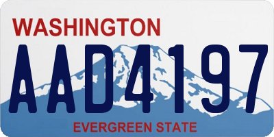 WA license plate AAD4197