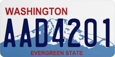 WA license plate AAD4201