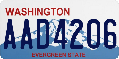 WA license plate AAD4206