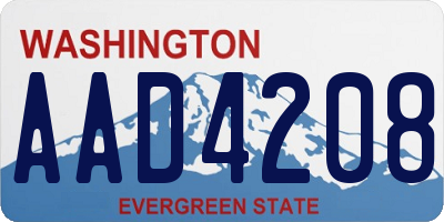 WA license plate AAD4208