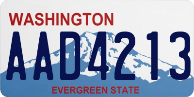 WA license plate AAD4213
