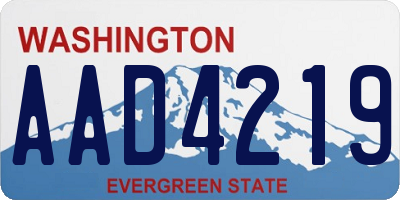 WA license plate AAD4219