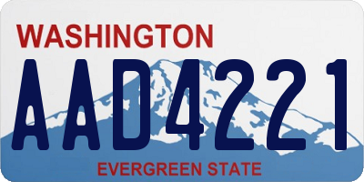 WA license plate AAD4221