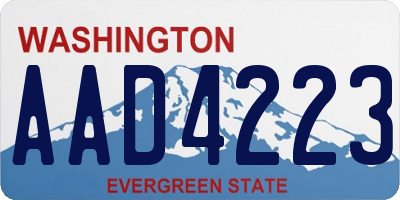 WA license plate AAD4223