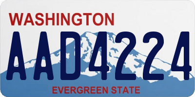 WA license plate AAD4224