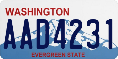 WA license plate AAD4231