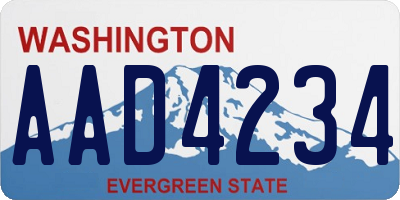 WA license plate AAD4234