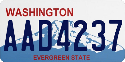 WA license plate AAD4237