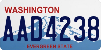 WA license plate AAD4238
