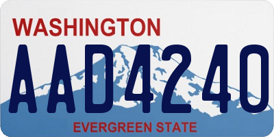 WA license plate AAD4240