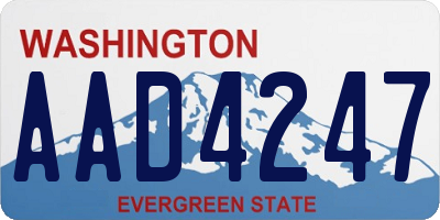 WA license plate AAD4247