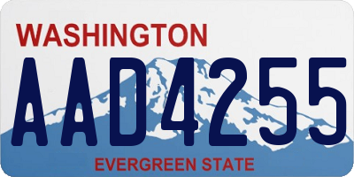 WA license plate AAD4255