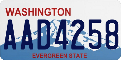 WA license plate AAD4258