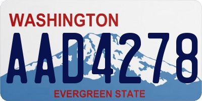 WA license plate AAD4278