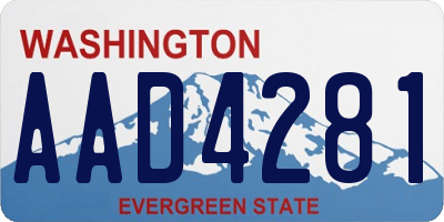 WA license plate AAD4281