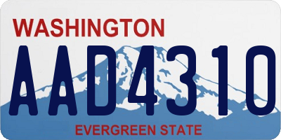 WA license plate AAD4310