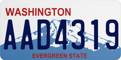 WA license plate AAD4319