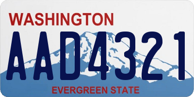 WA license plate AAD4321