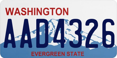 WA license plate AAD4326
