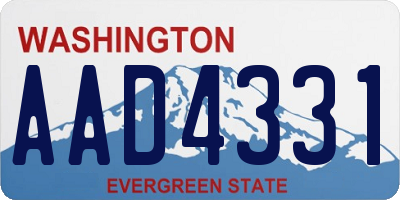 WA license plate AAD4331