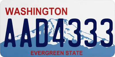 WA license plate AAD4333