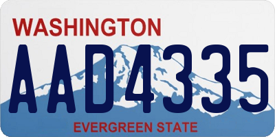 WA license plate AAD4335