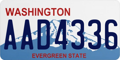 WA license plate AAD4336