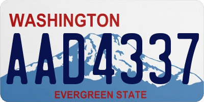 WA license plate AAD4337
