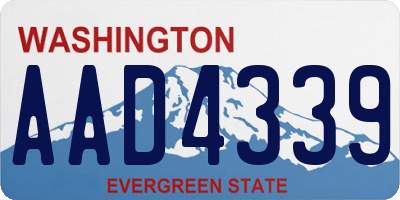 WA license plate AAD4339