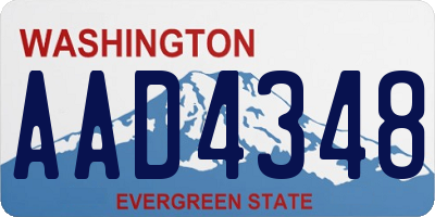WA license plate AAD4348