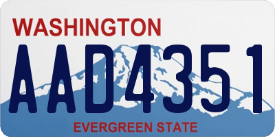 WA license plate AAD4351