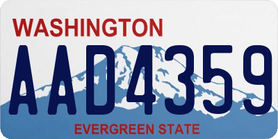 WA license plate AAD4359