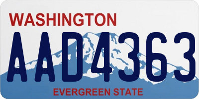 WA license plate AAD4363