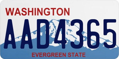 WA license plate AAD4365