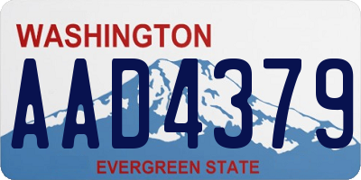 WA license plate AAD4379
