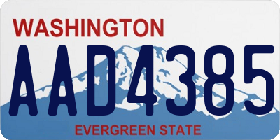 WA license plate AAD4385