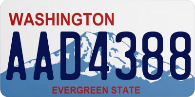WA license plate AAD4388