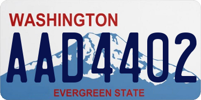 WA license plate AAD4402
