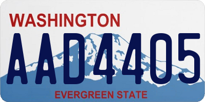 WA license plate AAD4405