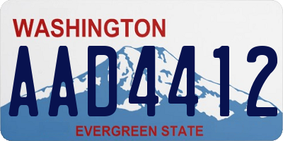 WA license plate AAD4412