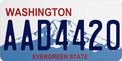 WA license plate AAD4420