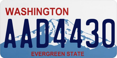WA license plate AAD4430